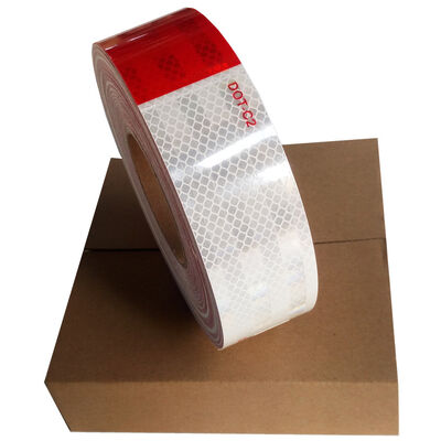 Self Adhesive DOT C2 DOT-C2 Red and White Micro Prismatic Retro Reflective Reflector Tape Stickers for Vehicle Trailer Truck