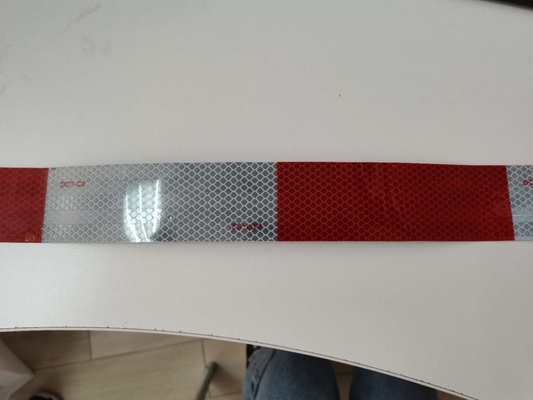 Red White DOT C2 Metalized Prismatic Reflective Tape For Vehicles